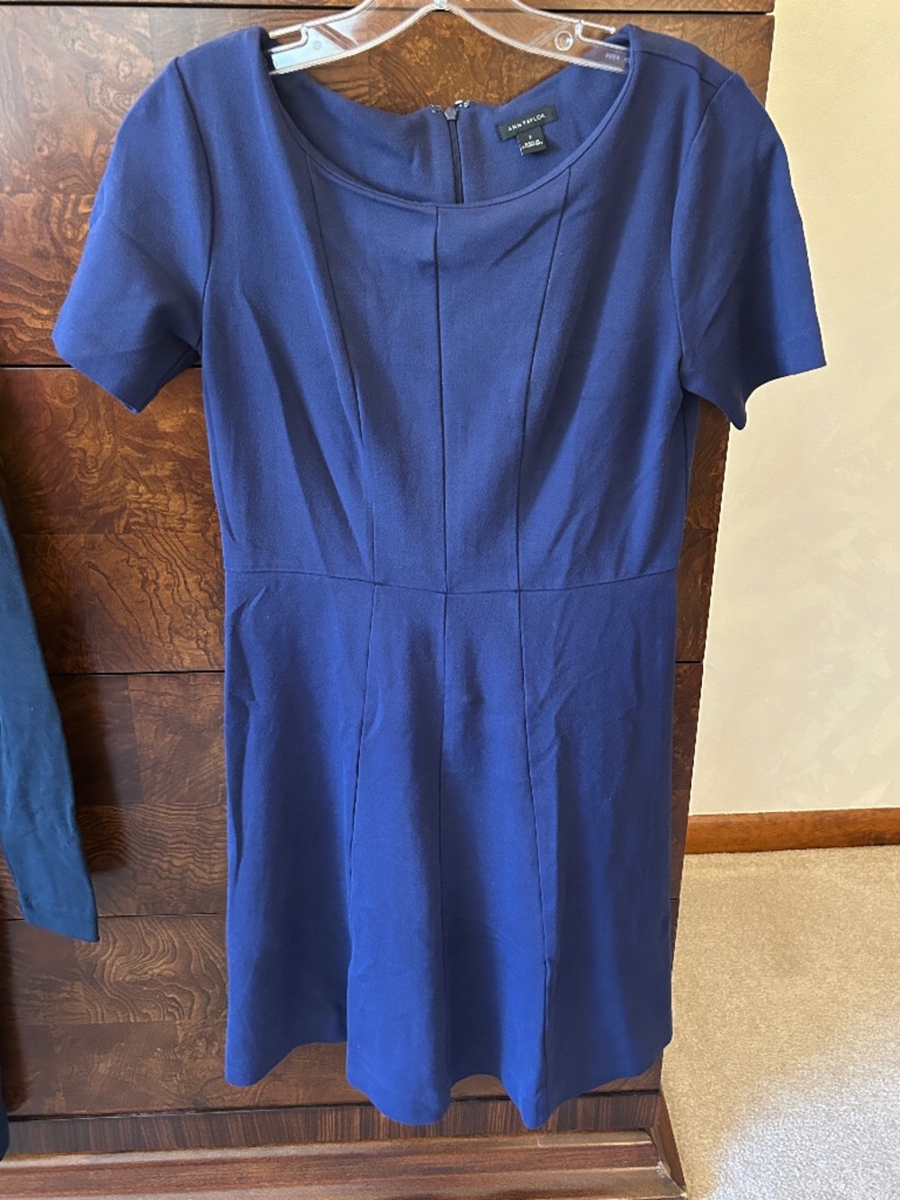 Ann Taylor a-line navy short sleeve dress size 2